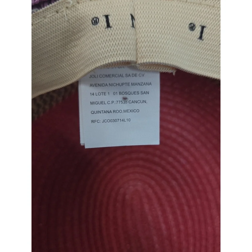 Amiani Wide Brim Straw-Look Sun Dual Tone Hat Pink And Purple Barbiecore